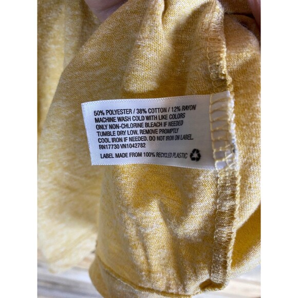 AVA & VIV Women's Yellow 3X V-Neck Short Sleeve Top Cotton Blend - Picture 8 of 10